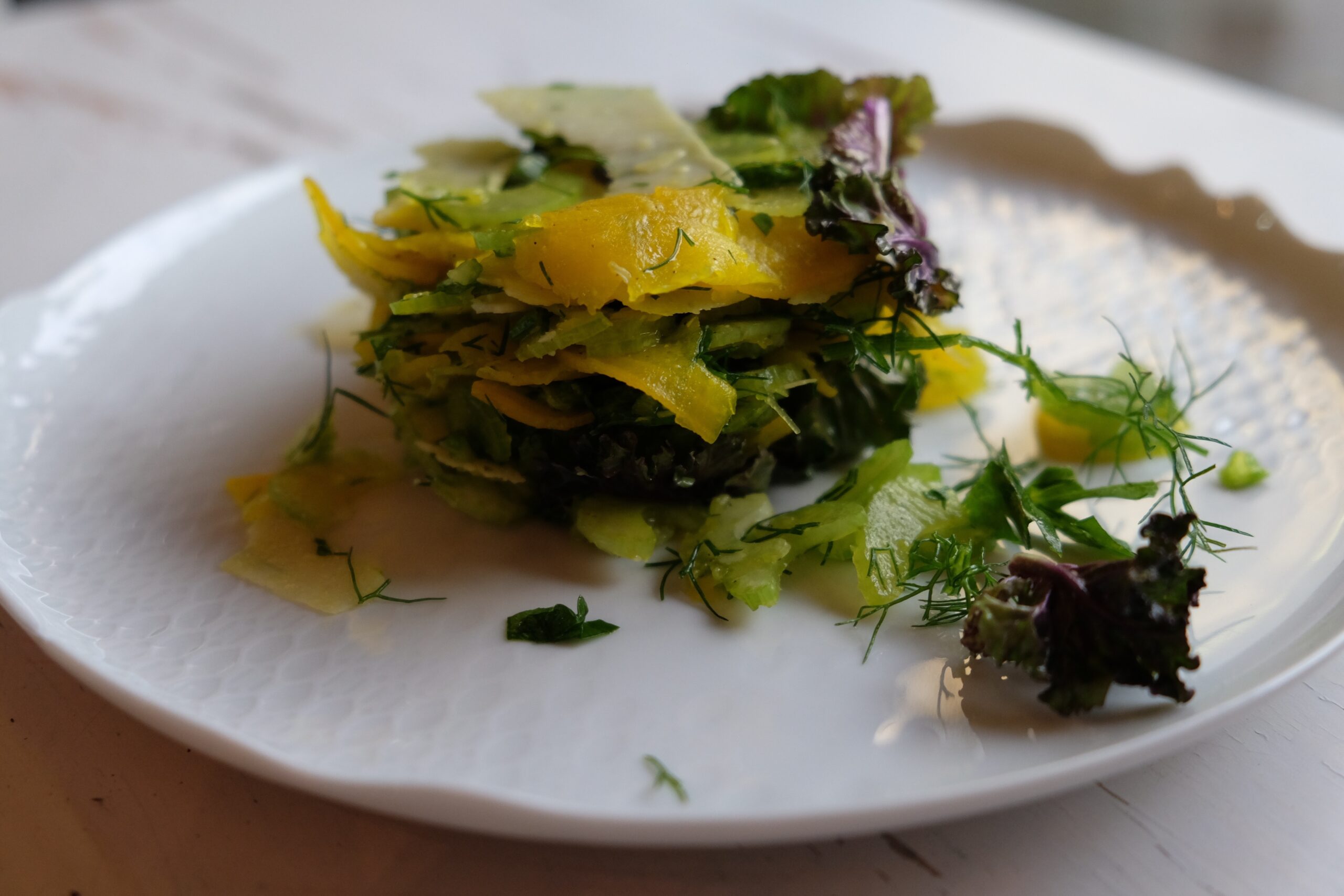 shaved celery & roasted beet salad