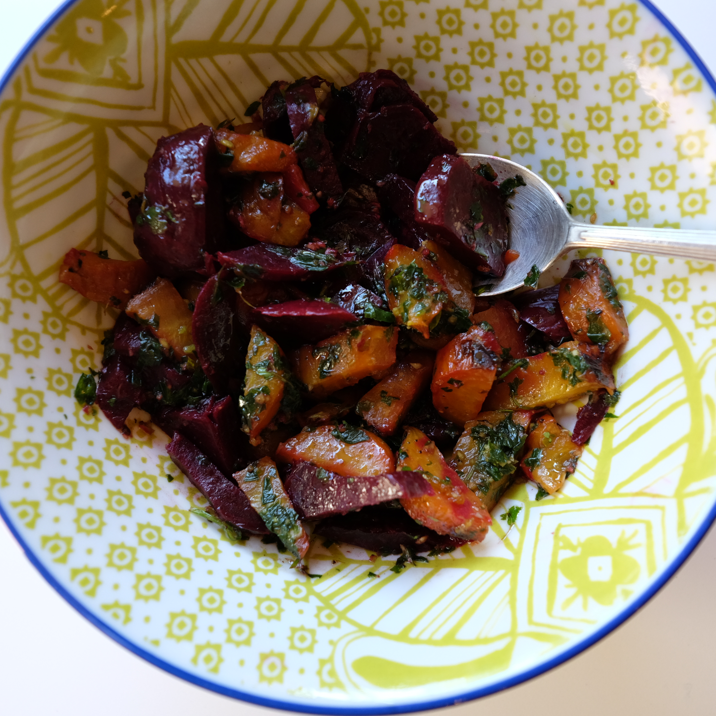 roasted beet chimichurri tacos