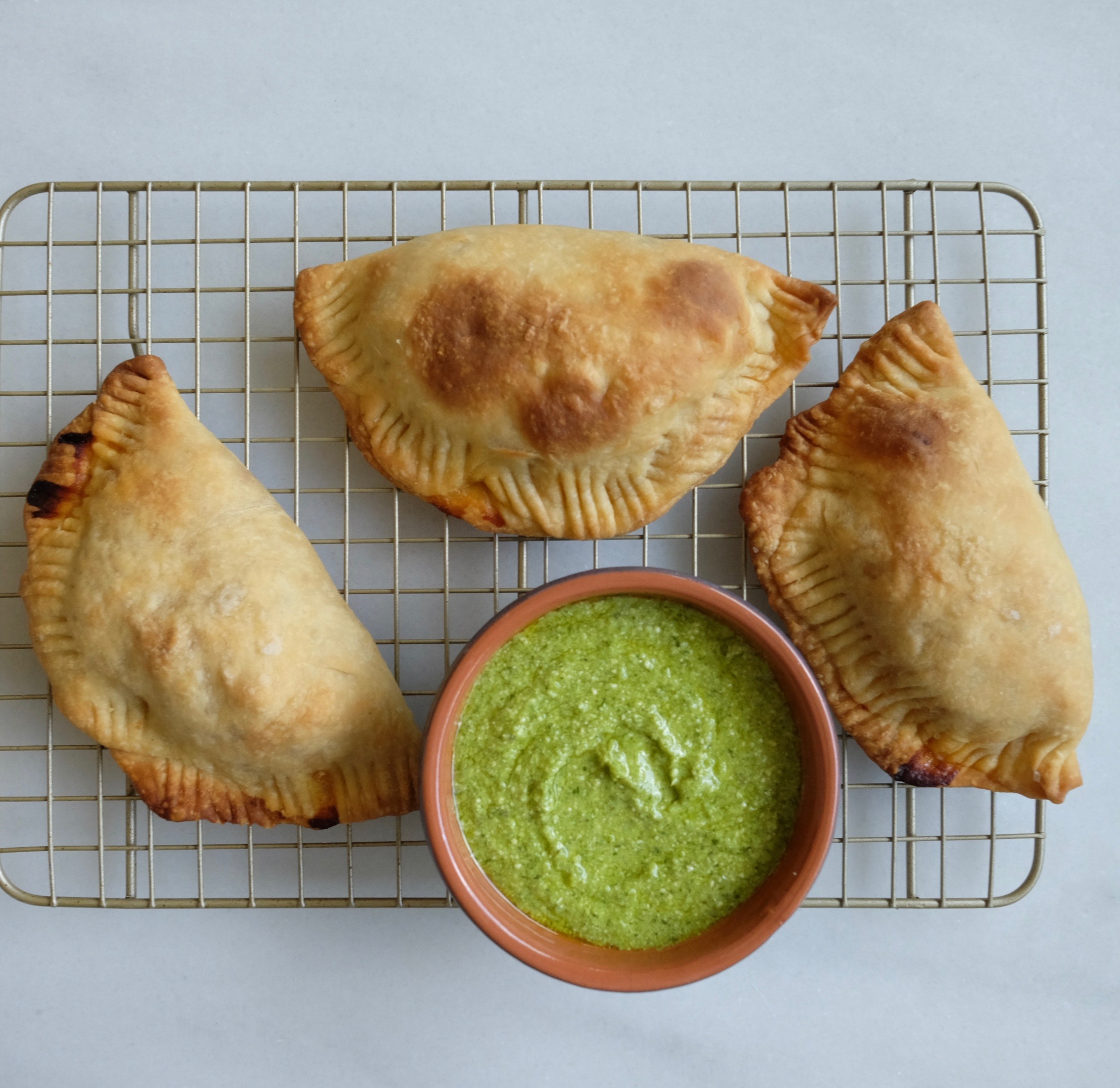 Vegetarian Corn Empanadas with Cilantro Dipping Sauce