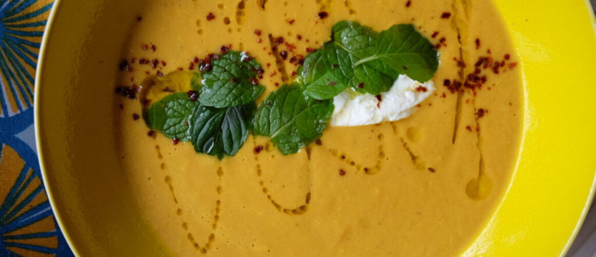 vegan carrot tahini soup